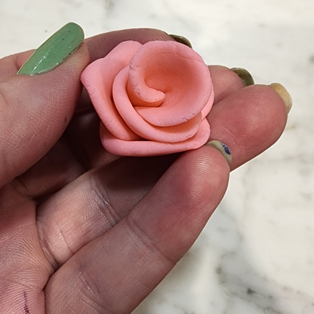 Handmade Fondant Rose Cupcake Toppers